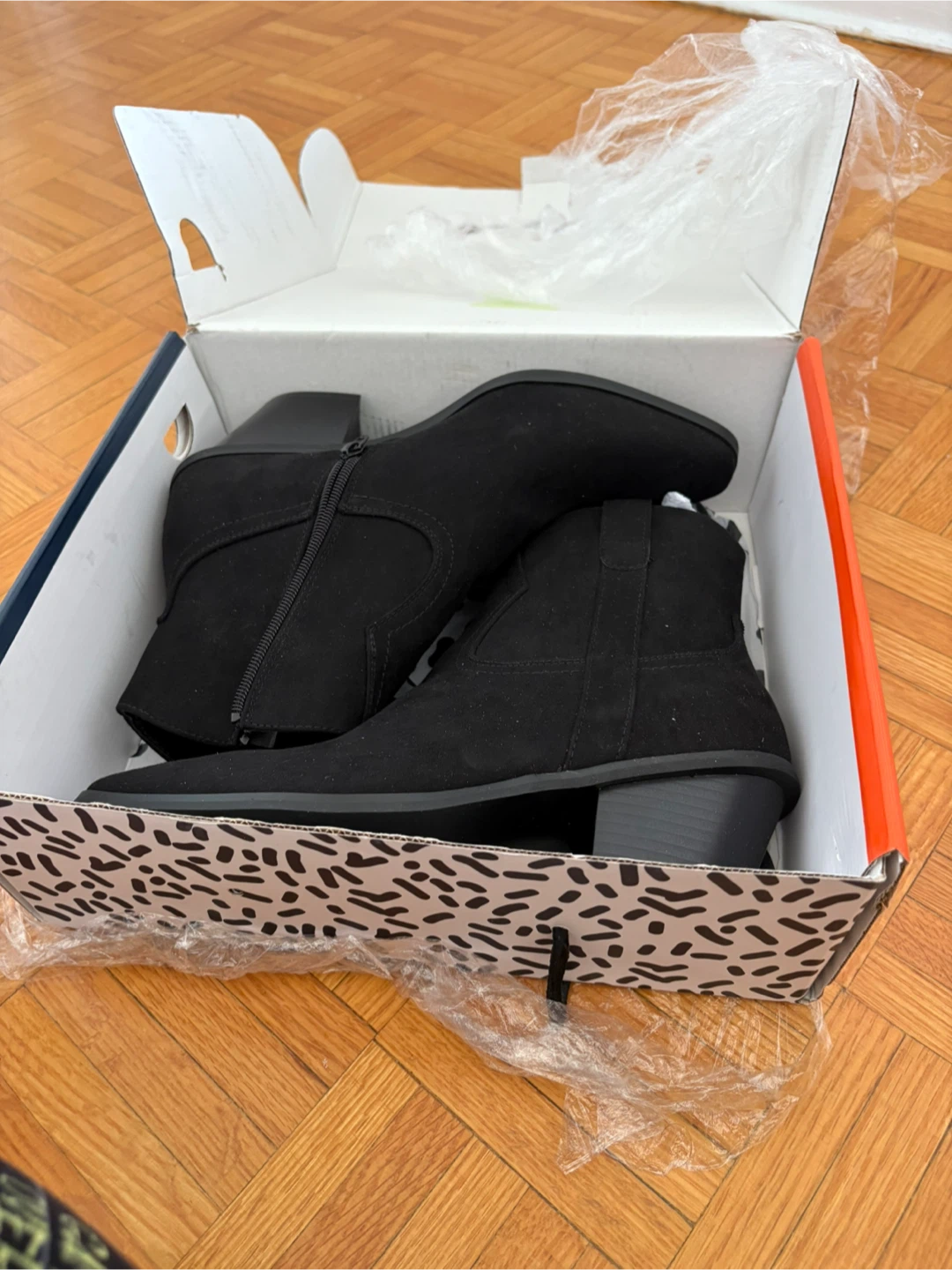 New Black Ankle Boots, Size 8 US