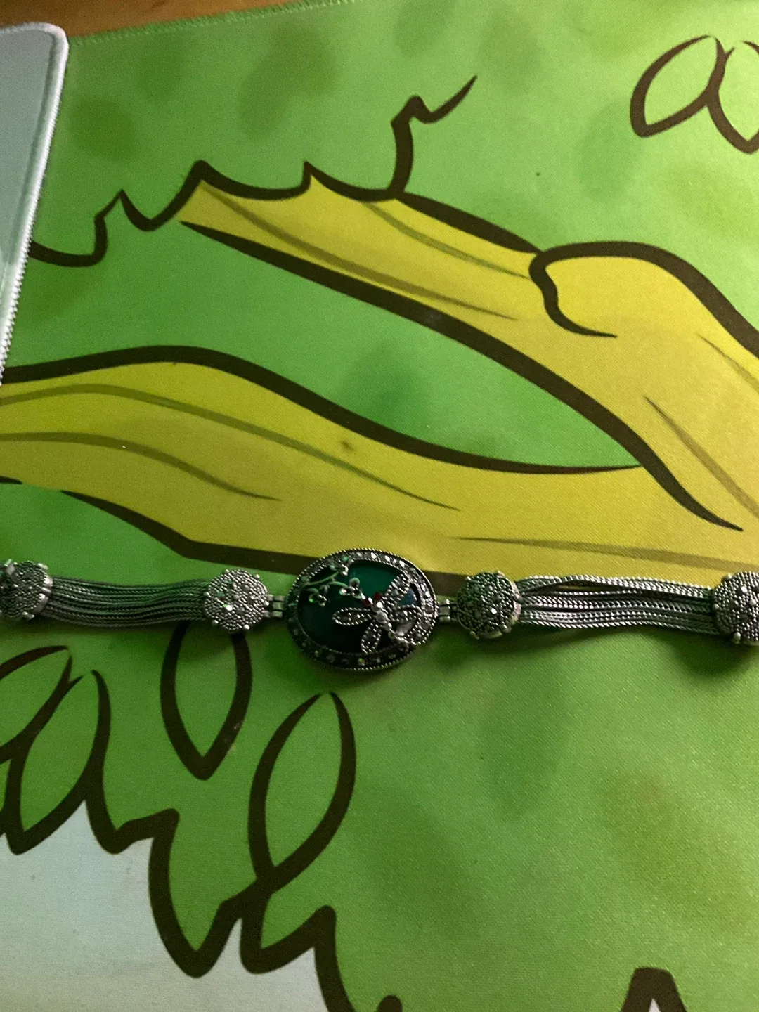 Pure Green Stone with Silver chains 💚🌱🌿 image indicator(5)