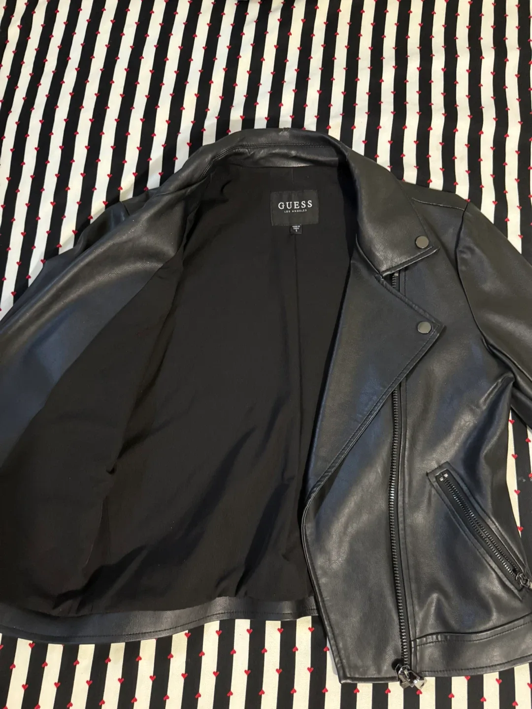 Guess Black Leather Biker Jacket image indicator(2)