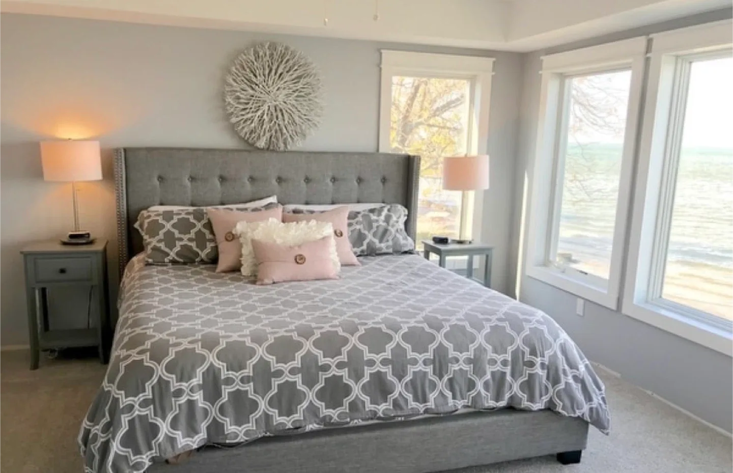 Queen Upholstered Tufted Headboard and Bed Frame image indicator(2)