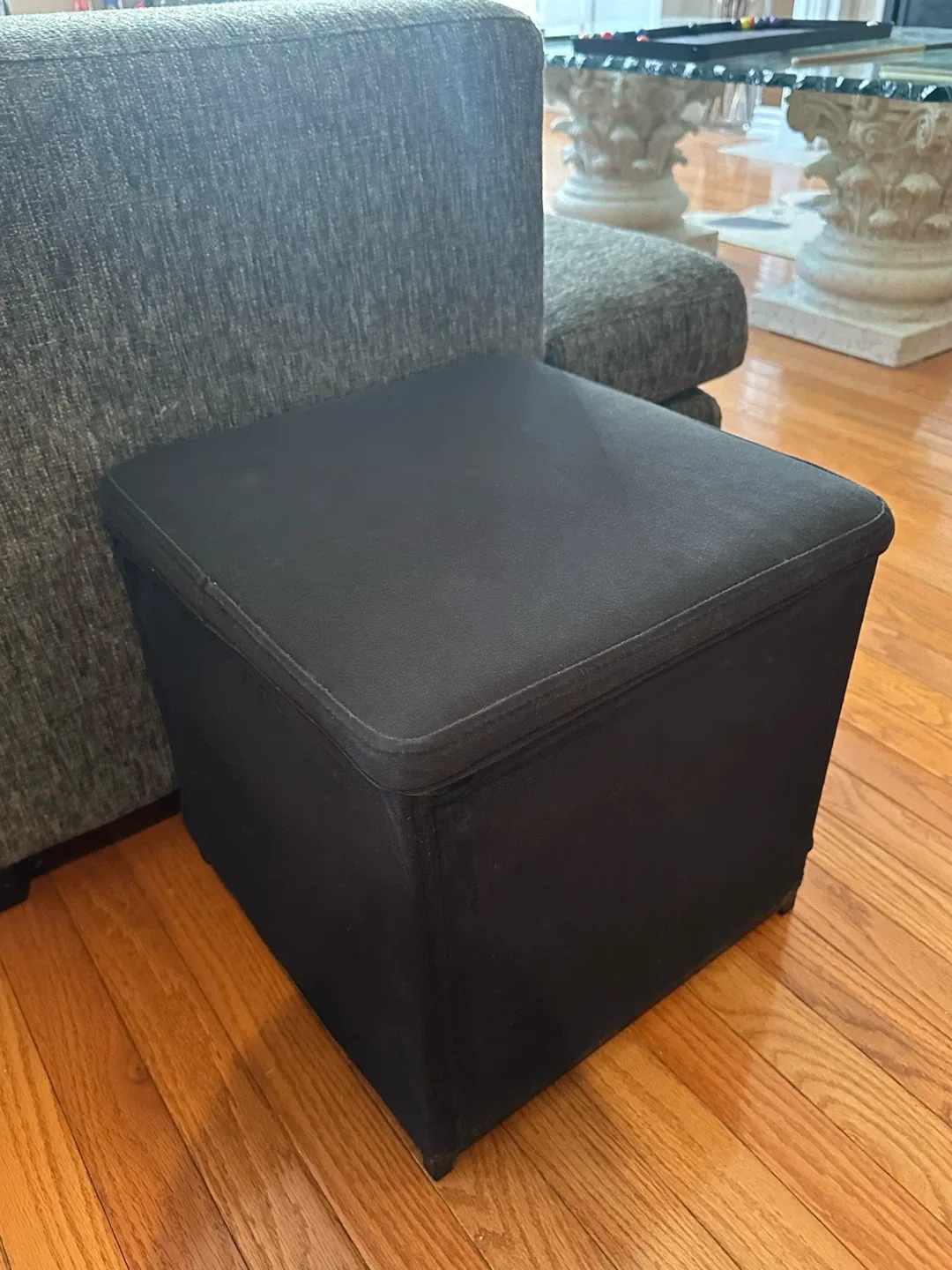 Ikea Black Storage Ottoman thumbnail