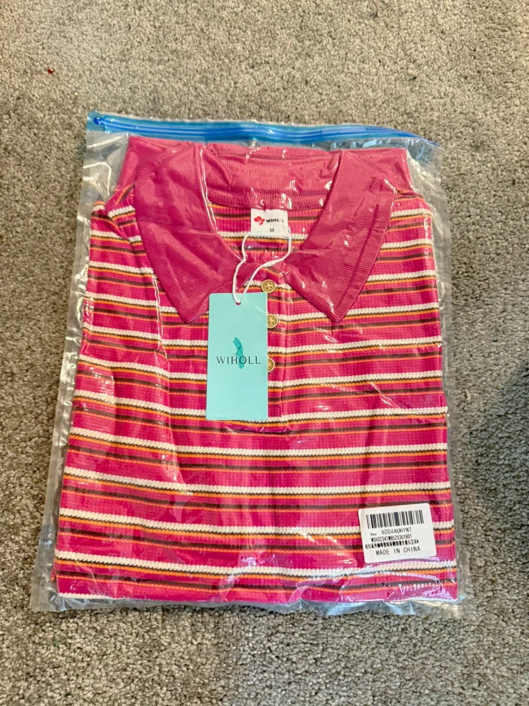 New WIHOLL Striped Polo Shirt - Size M thumbnail