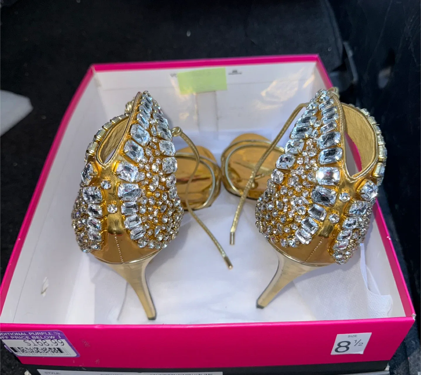 Vince Camuto Gold Jeweled Heels - Size 8.5 image indicator(3)