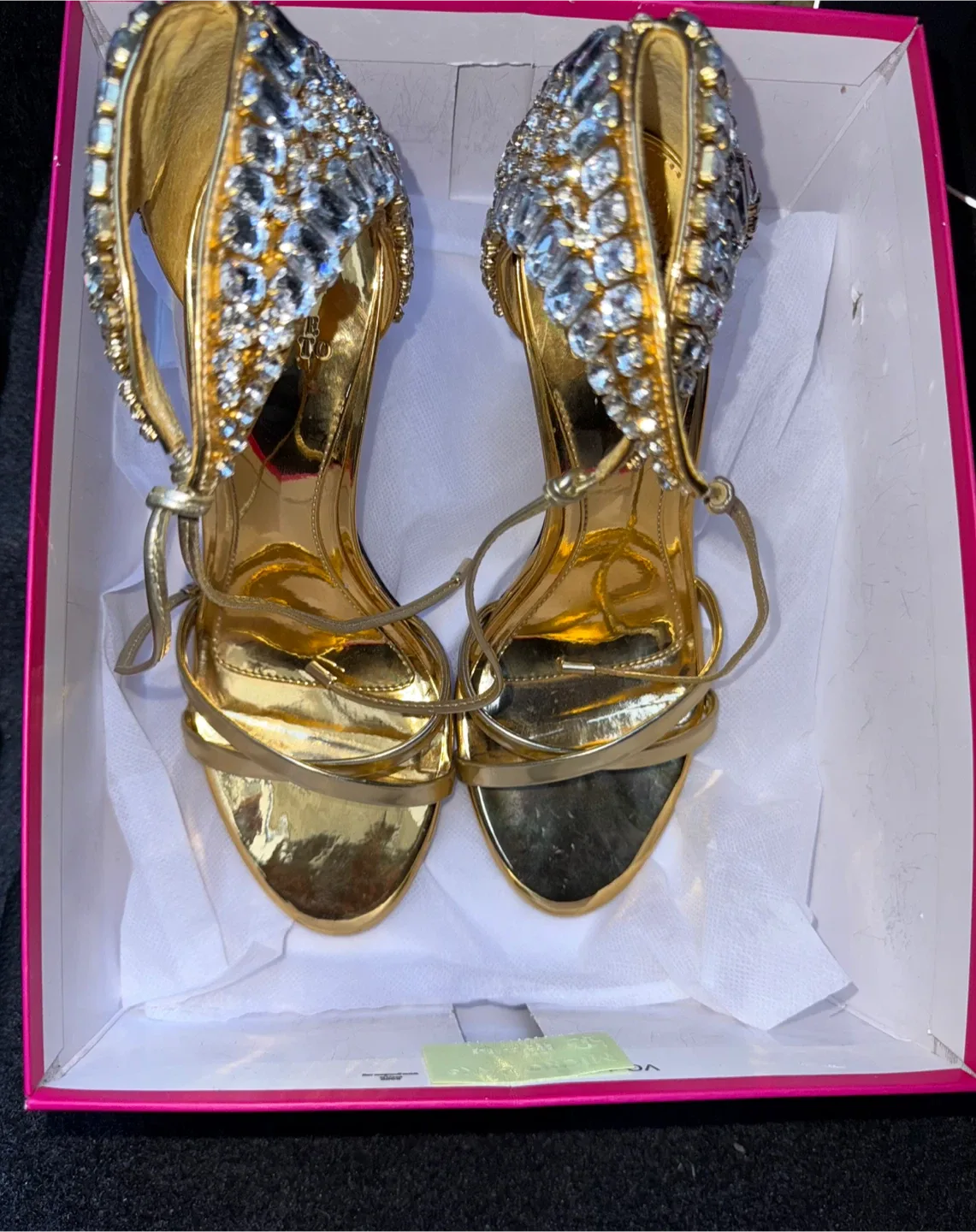 Vince Camuto Gold Jeweled Heels - Size 8.5 image indicator(2)