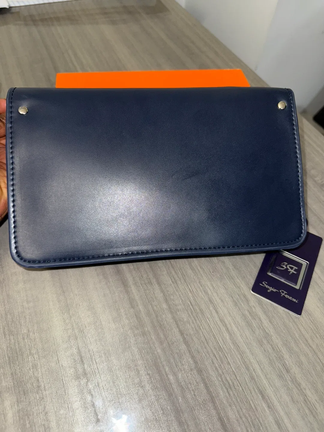 Sergio Feretti Navy Blue Crossbody Bag - New! image indicator(3)