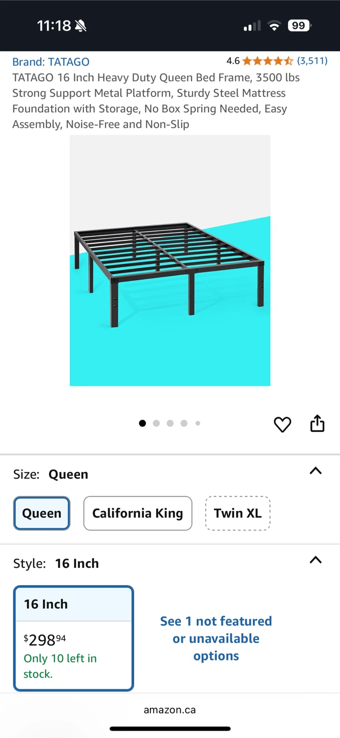 TATAGO Metal Queen Bed Frame - photo 3