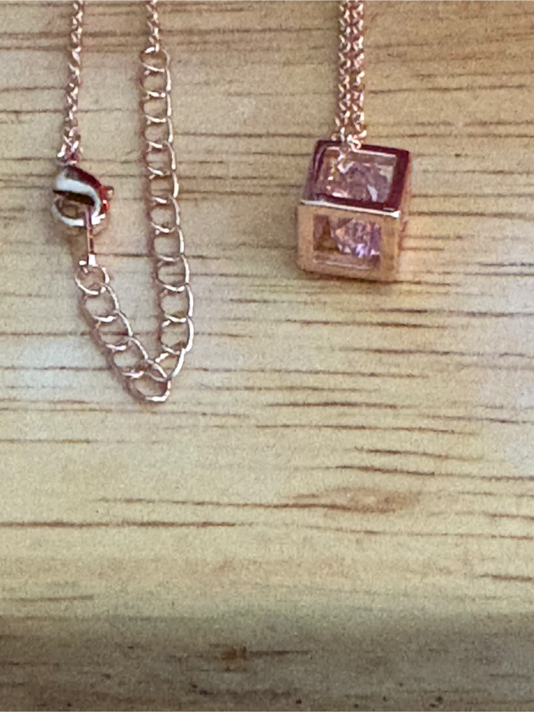 Rose Cube Pendant Necklace
