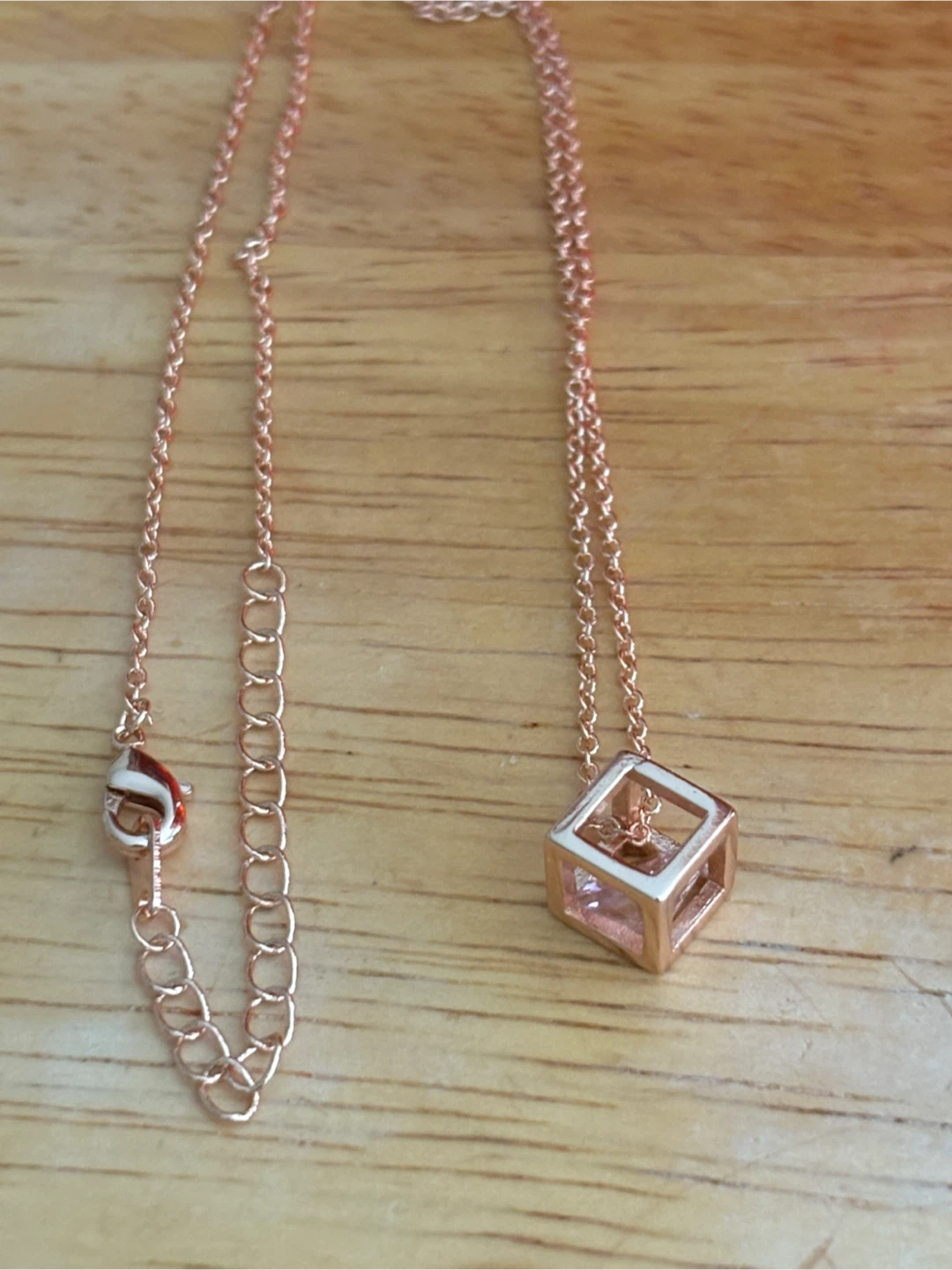 Rose Cube Pendant Necklace - photo 2