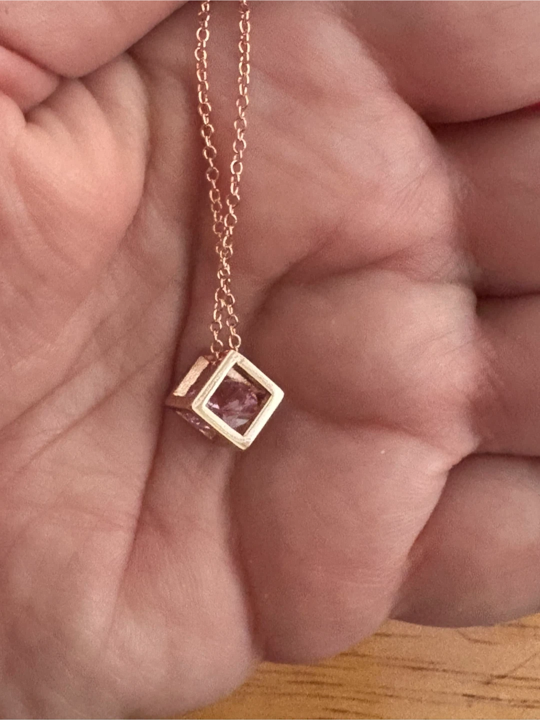 Rose Cube Pendant Necklace - photo 3