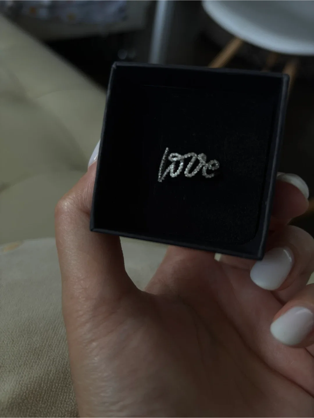 "Love" silver ring, S925 image indicator(3)