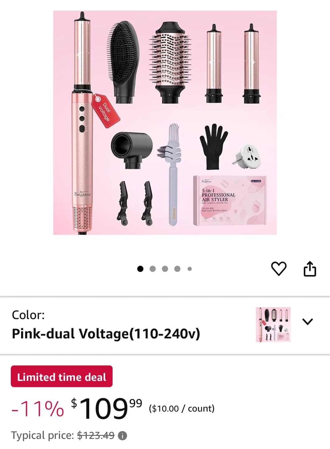Brightup 5-in-1 Professional Air Styler - Pink thumbnail