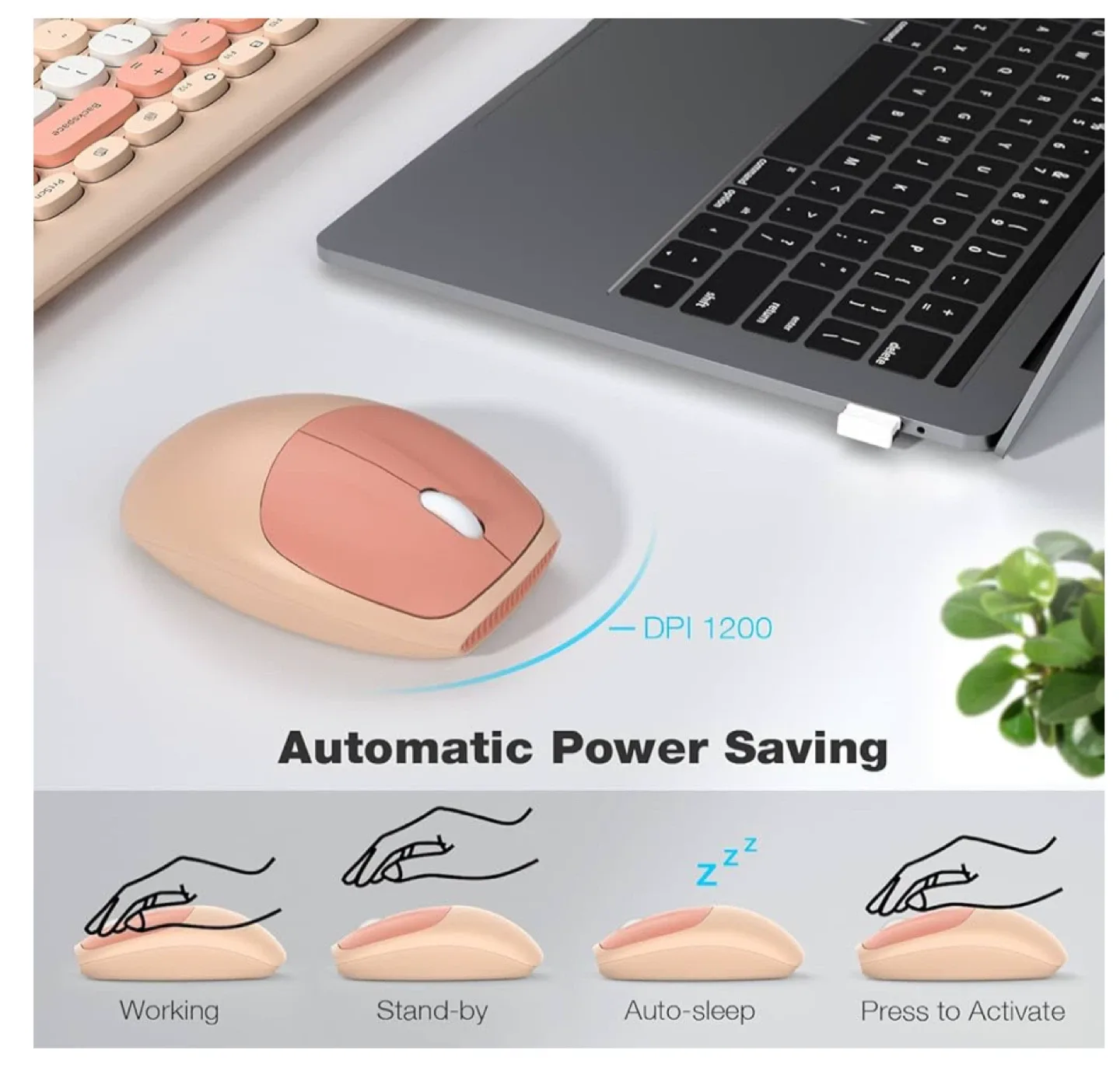 MOFII Wireless Keyboard and Mouse Combo image indicator(6)