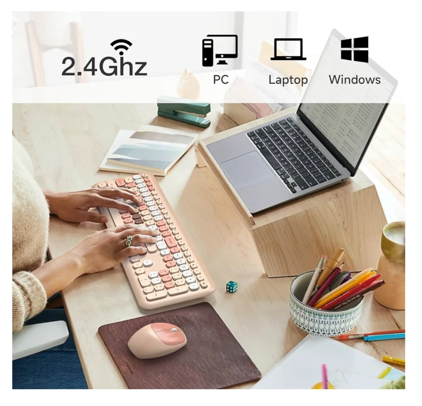 MOFII Wireless Keyboard and Mouse Combo image indicator(3)