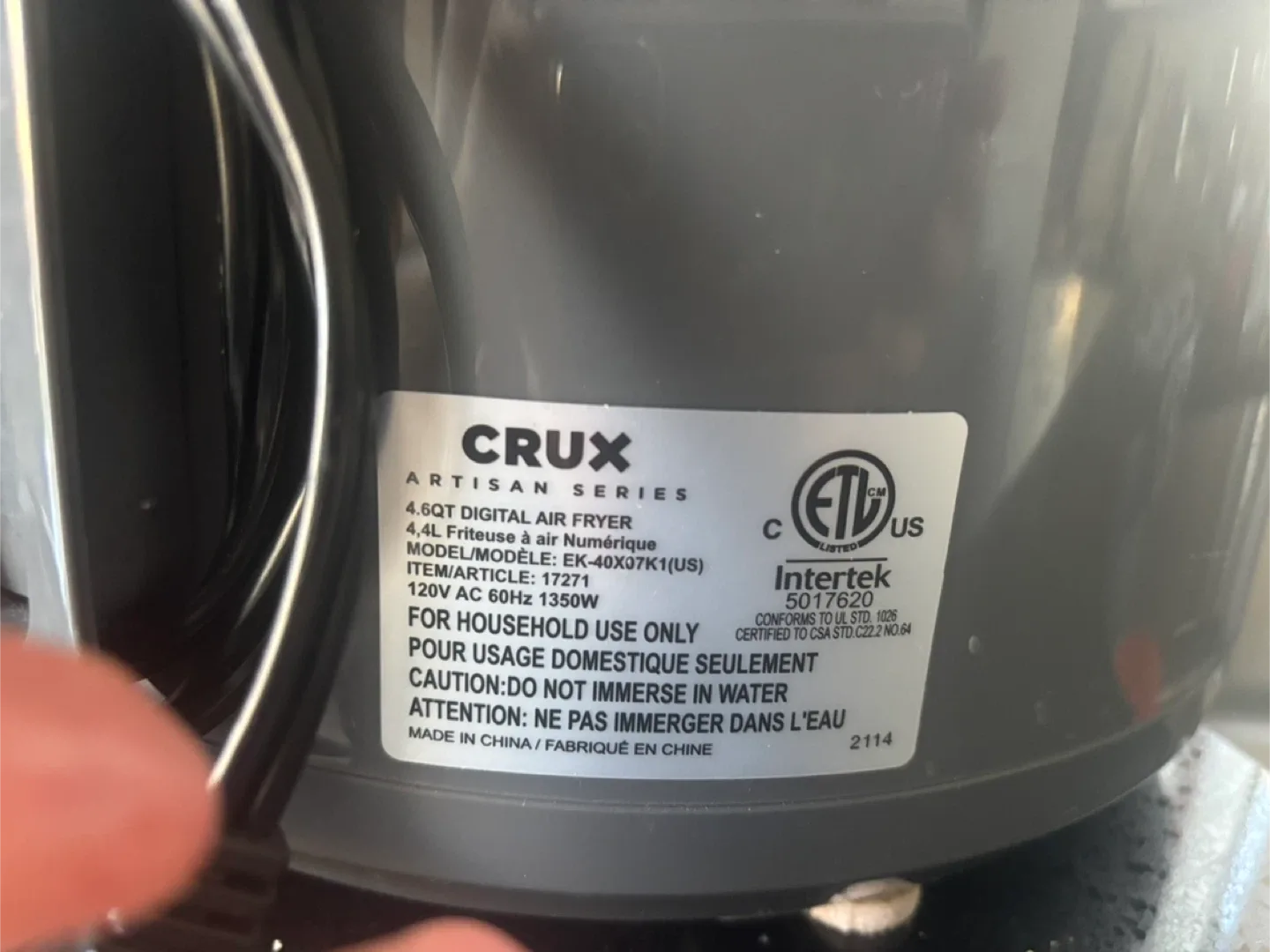 Crux Artisan Series 4.6QT Digital Air Fryer image indicator(4)