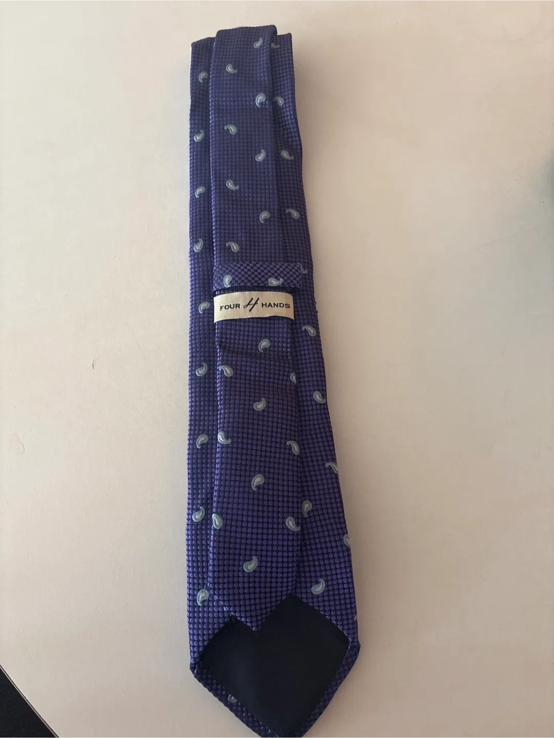Four Hands Paisley Pattern Tie - Blue thumbnail