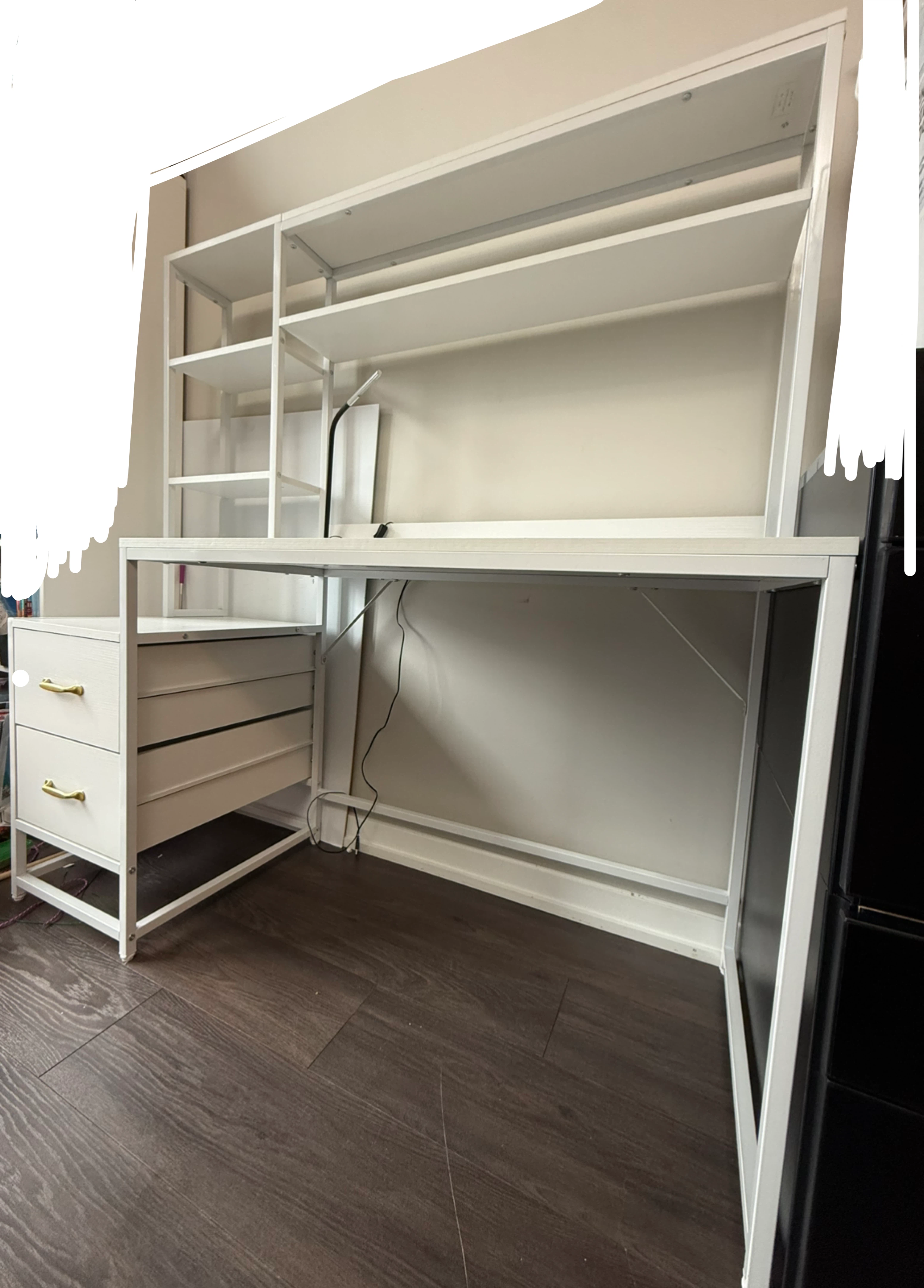 White Desk with Shelves - photo 2