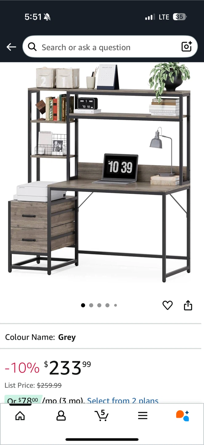 White Desk with Shelves