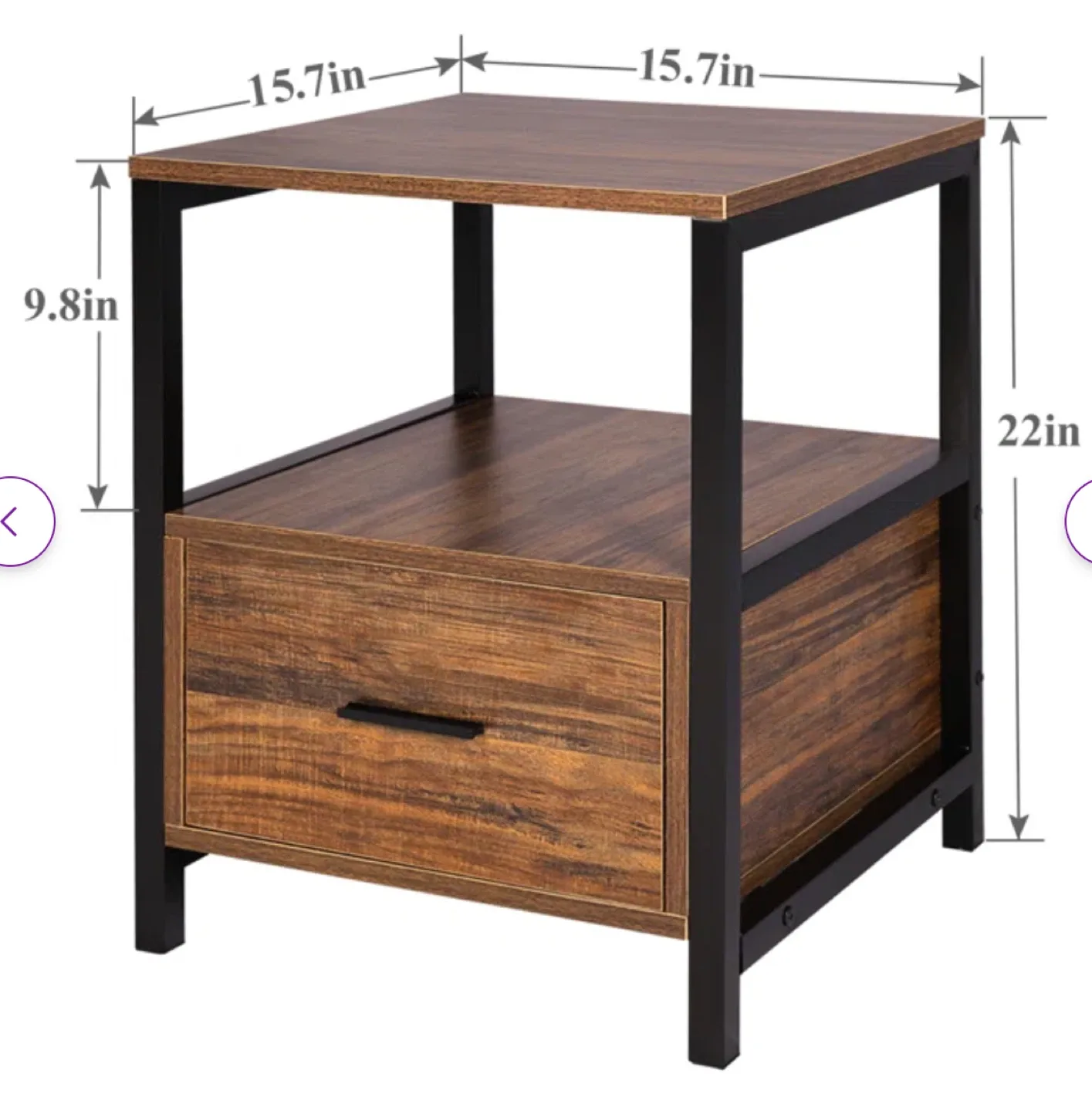 Unopened Night Stand with Drawer - Brown image indicator(2)