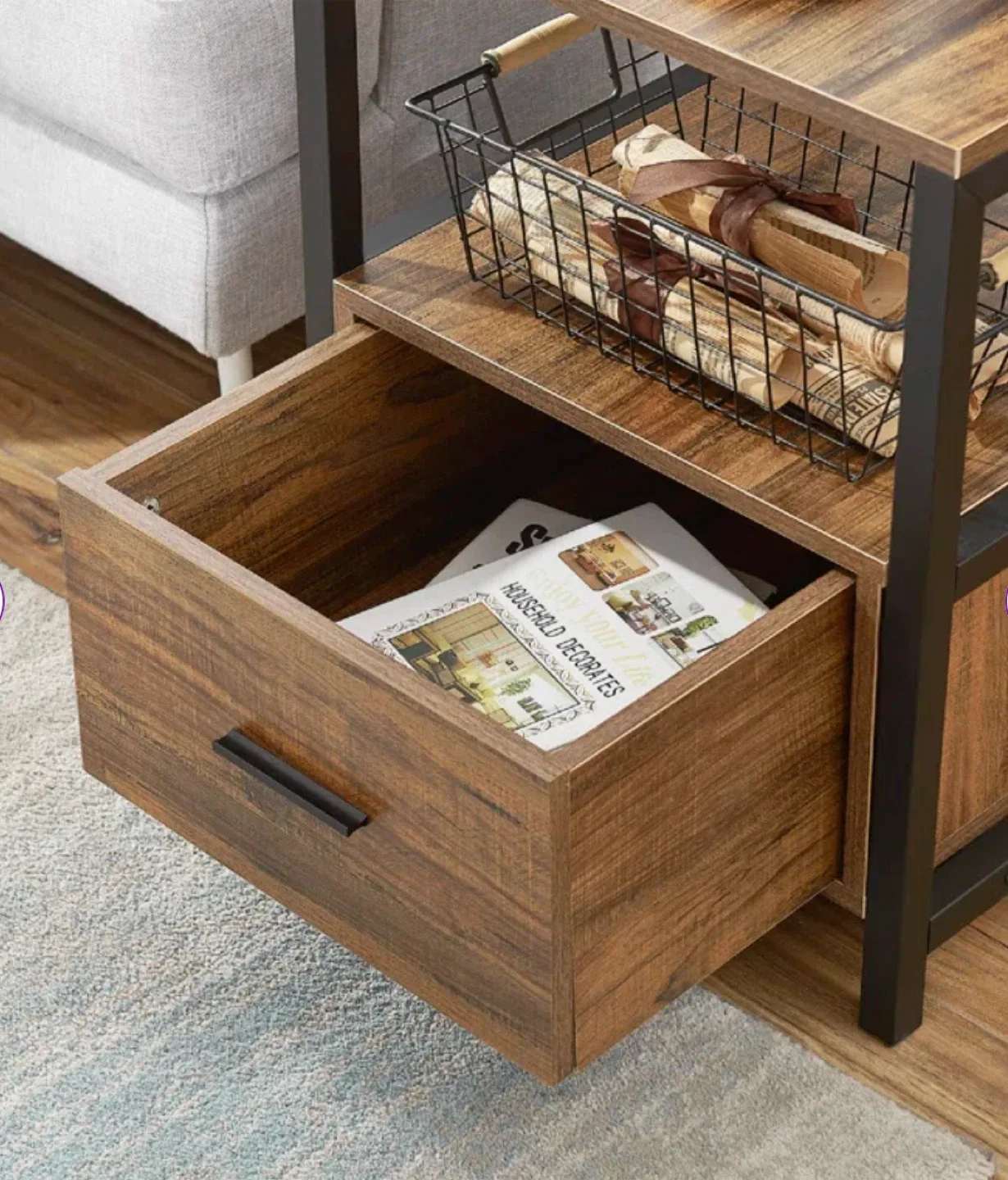 Unopened Night Stand with Drawer - Brown image indicator(4)