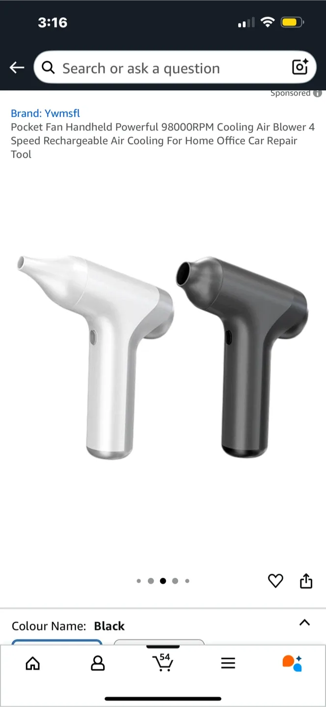 Ywmsfl Pocket Fan Handheld - “Black” image indicator(3)