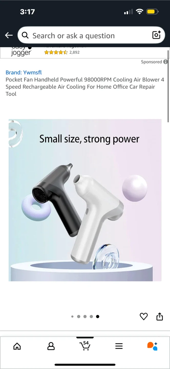 Ywmsfl Pocket Fan Handheld - “Black” image indicator(6)