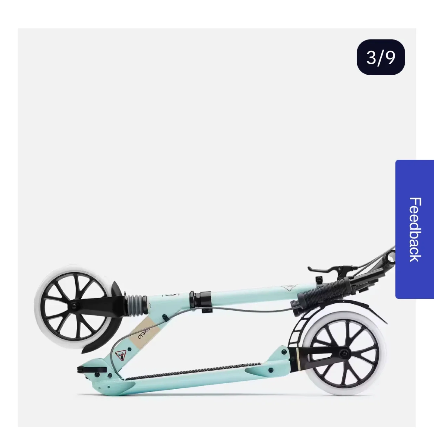 Oxelo Town 9 Easy Fold Adult Scooter - Pale Mint image indicator(3)