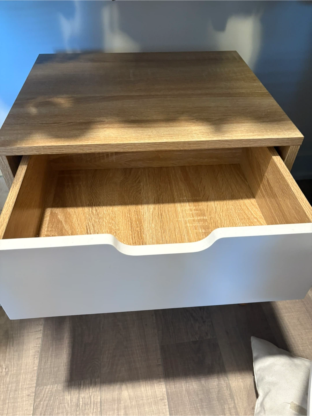 Wood & White bedside table - photo 3