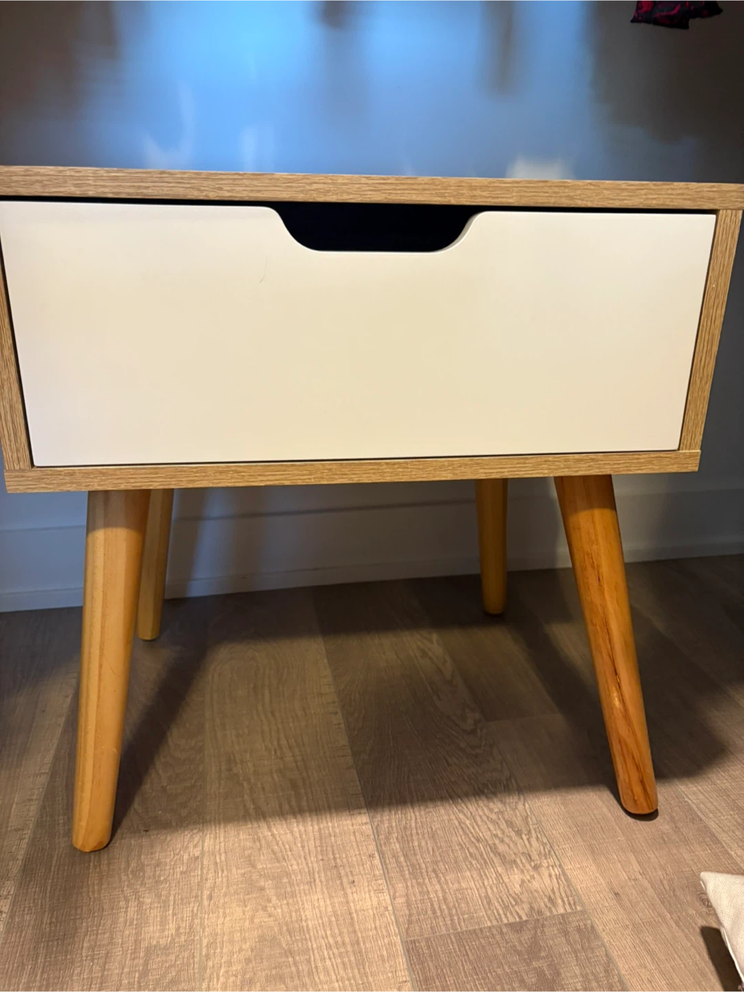 Wood & White bedside table