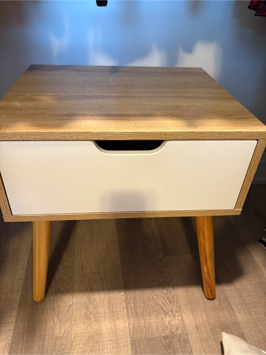 Wood & White bedside table - photo 2