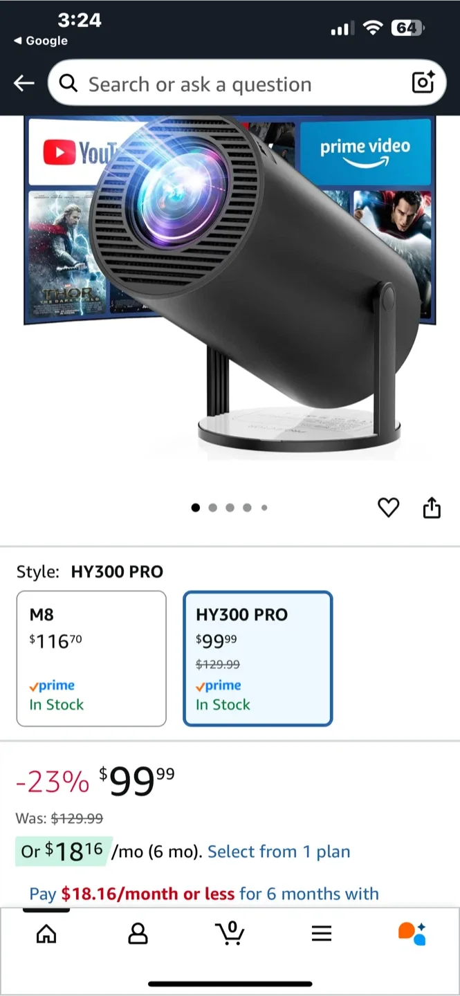 HY300 Pro Mini Projector - New in Box image indicator(3)