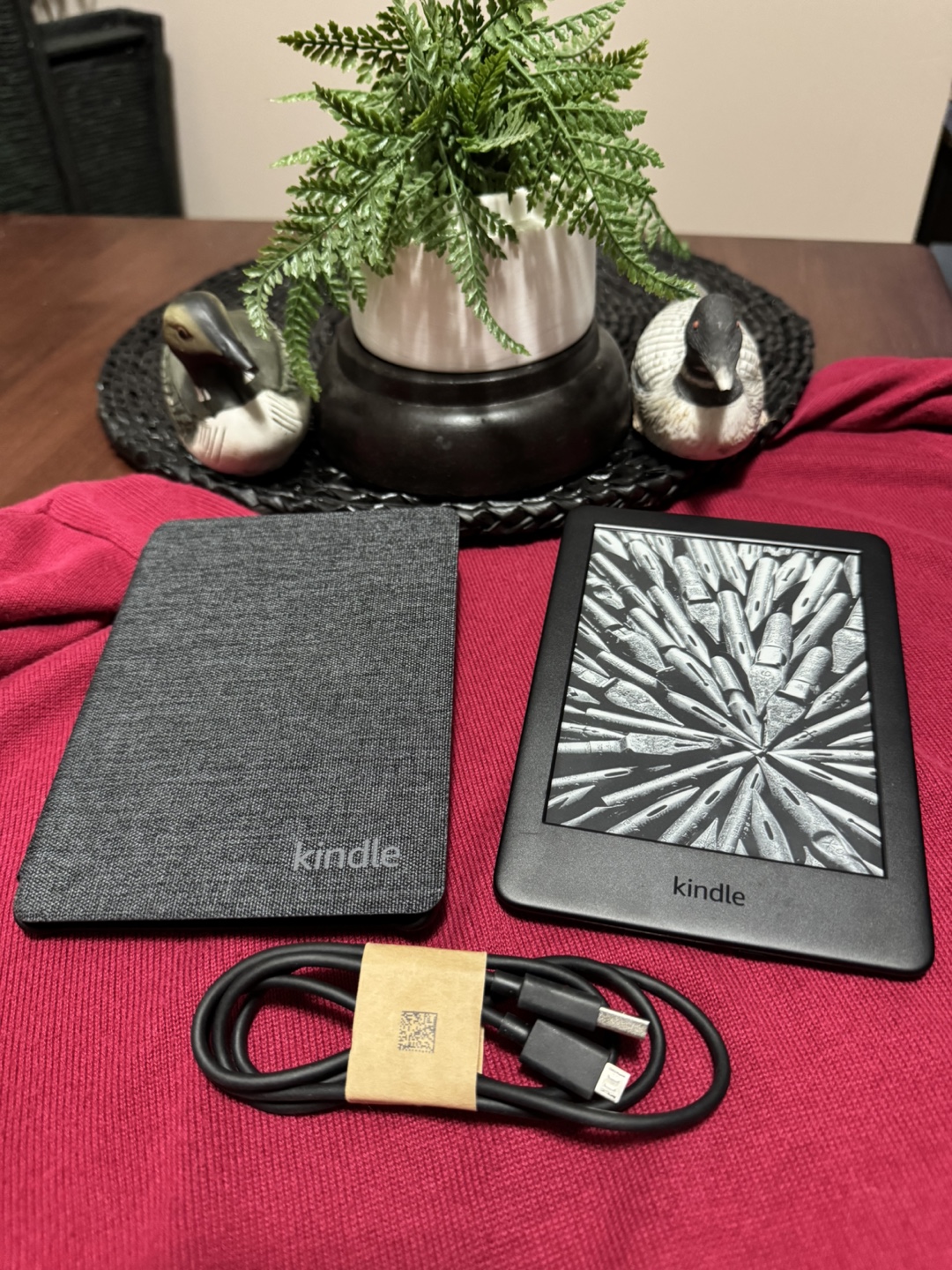 Amazon Kindle eReader , cover &charging cord
