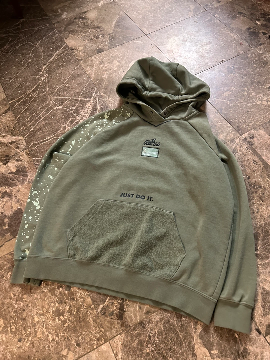 Nike Hoodie - Olive Green, Size Medium