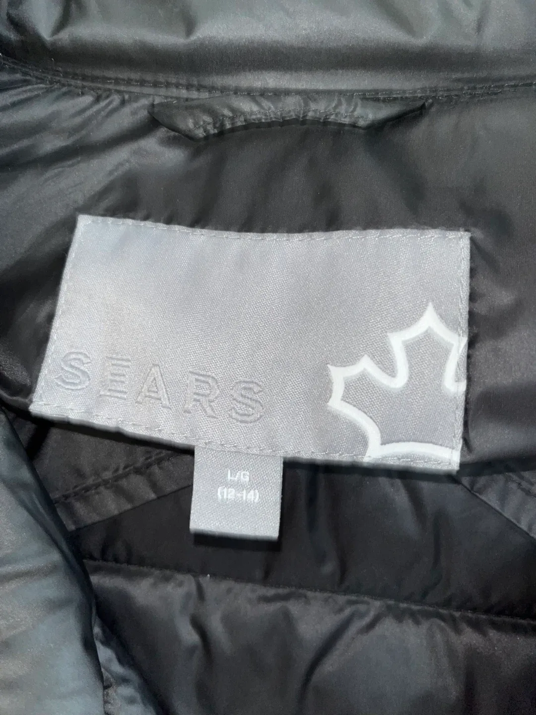 Sears Black Puffer Jacket - Size L (12-14) image indicator(3)