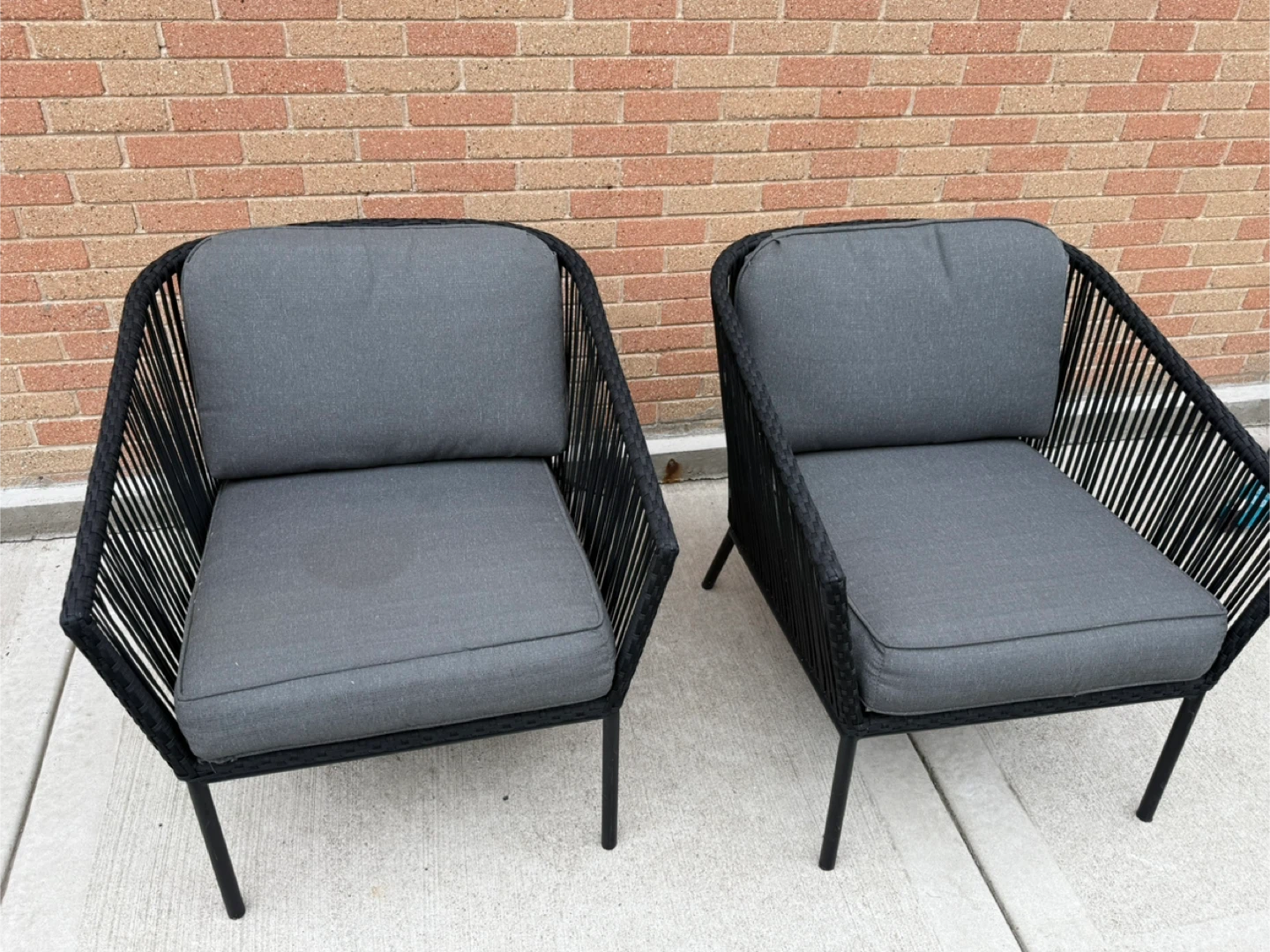 Outdoor Patio Chairs - Set of 2 - Gray