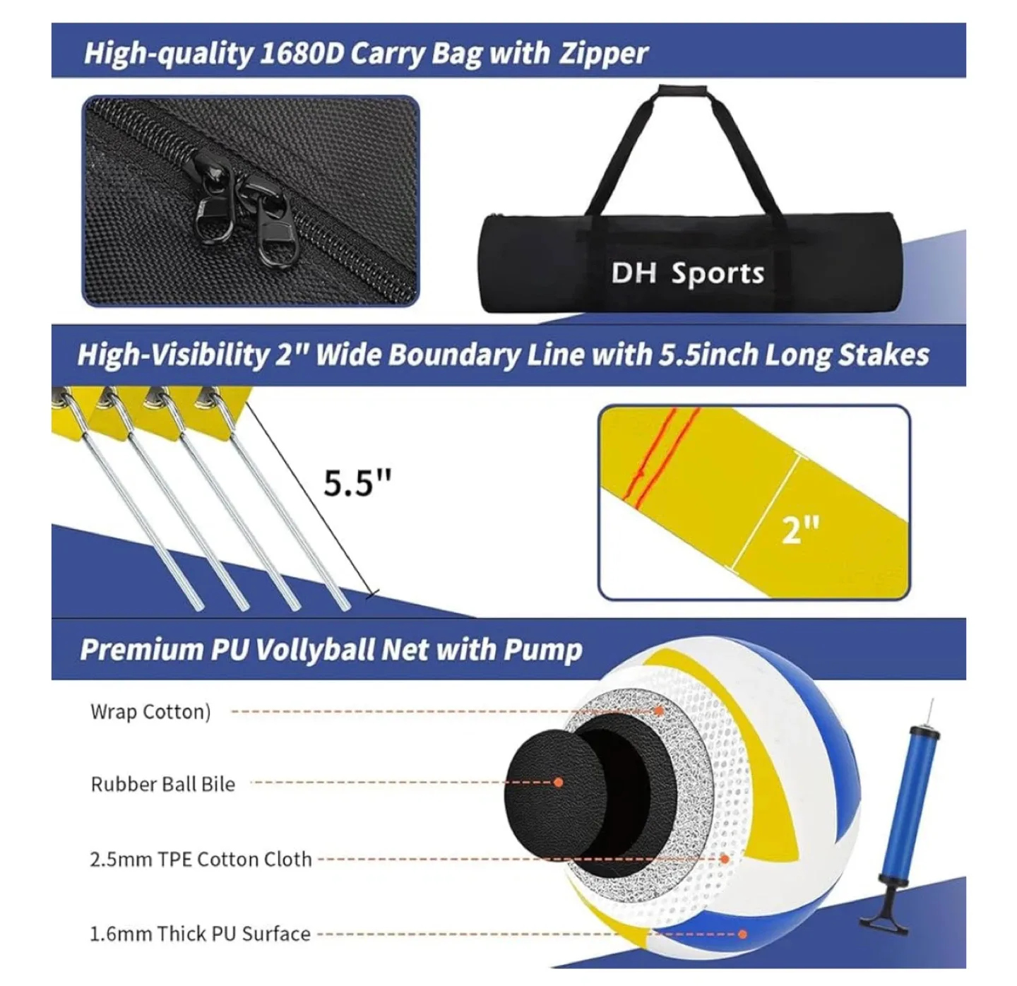 DH Sports Volleyball Net Set image indicator(6)