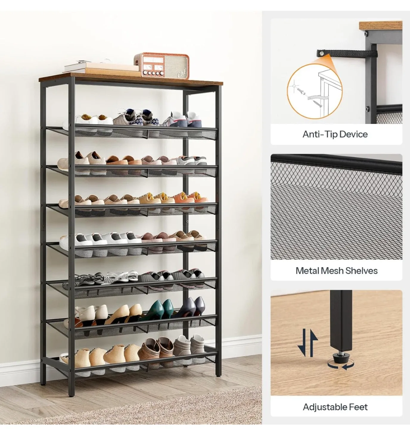 8-Tier Shoe Rack - Like New Condition! image indicator(4)