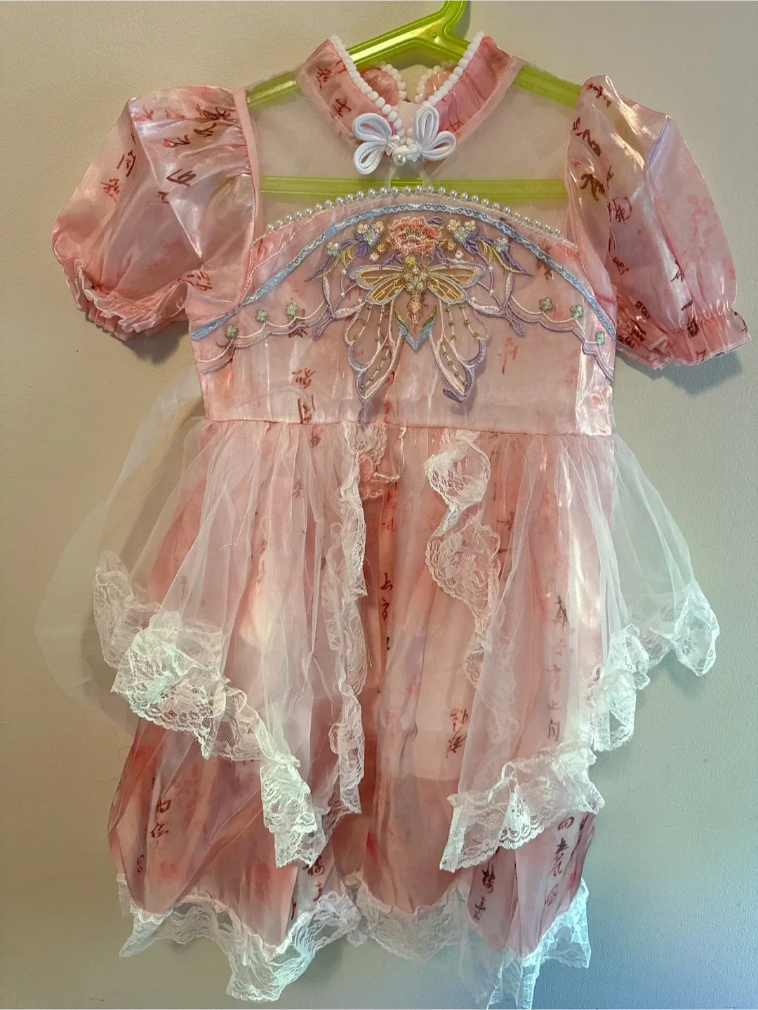 Pink Lolita Dress with Floral Embroidery Toddler 6-7T thumbnail