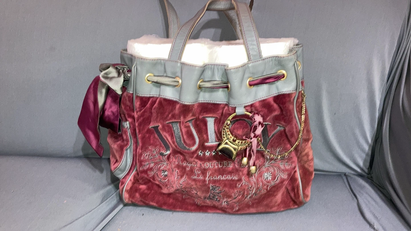 Juicy Couture Signature Y2K Velour Bucket Bag