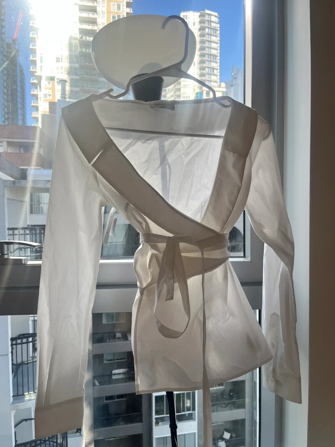 Babaton White Wrap Blouse - Size S thumbnail