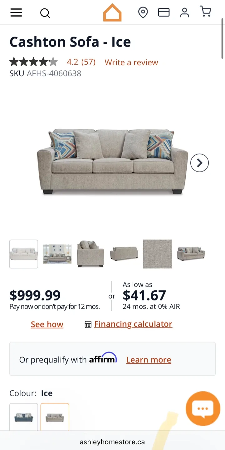 Ashley Three-seater sofa - free delivery available image indicator(2)