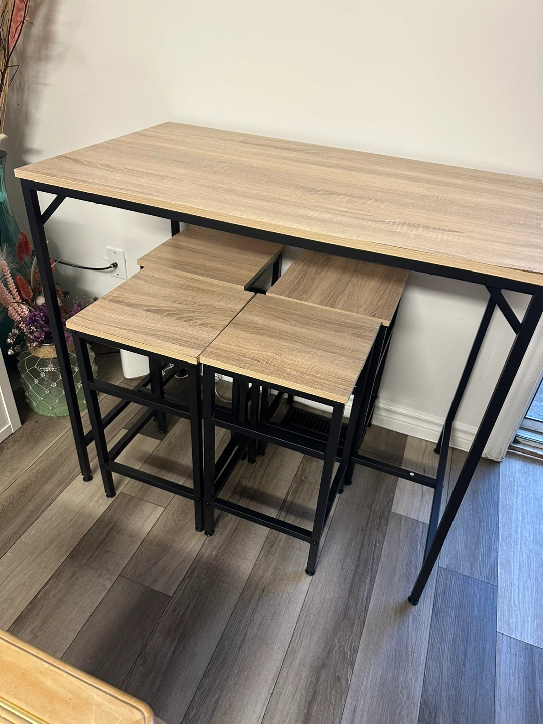 Bar Height Dining Table with 4 Stools