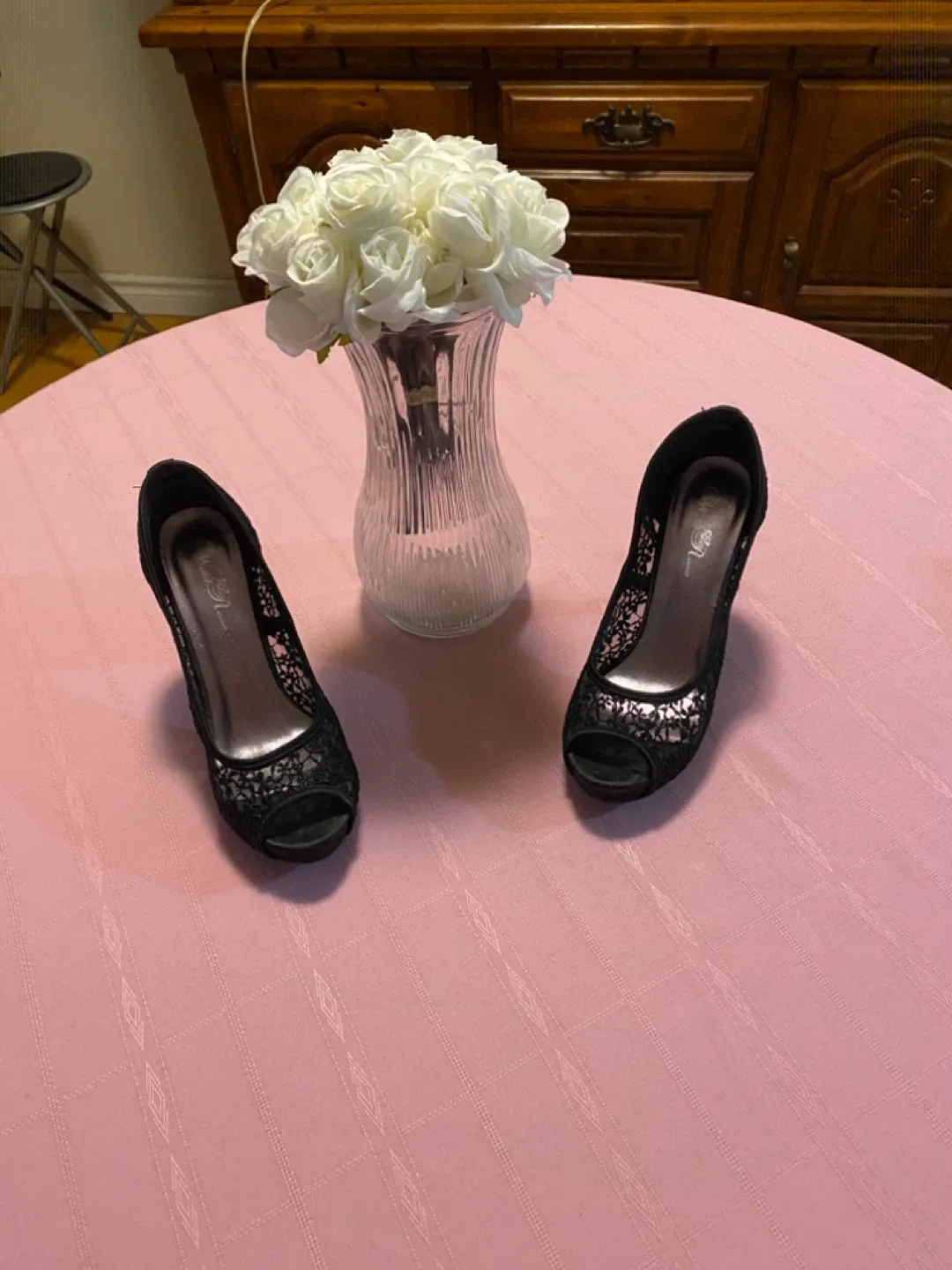 Black Lace Heels, Size 7/8 thumbnail