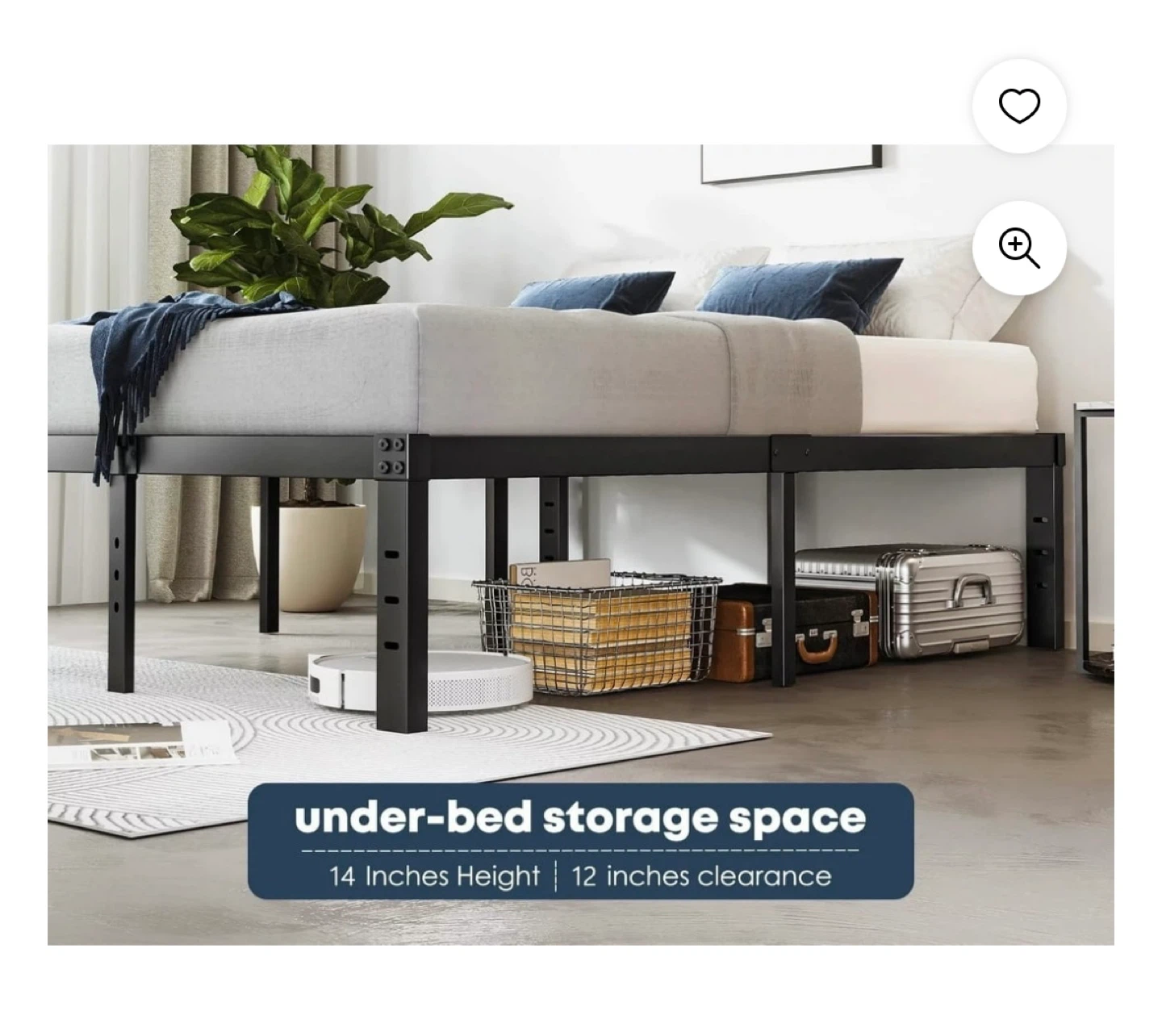 Queen Size Metal Bed Frame & Mattress - photo 2
