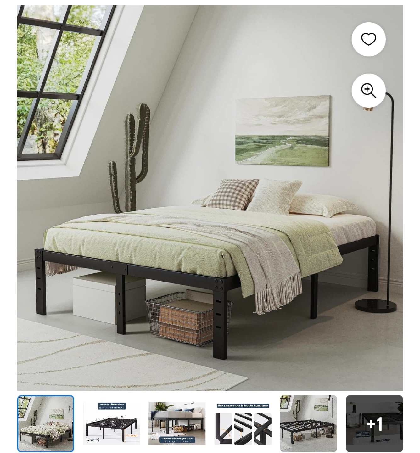 Queen Size Metal Bed Frame & Mattress