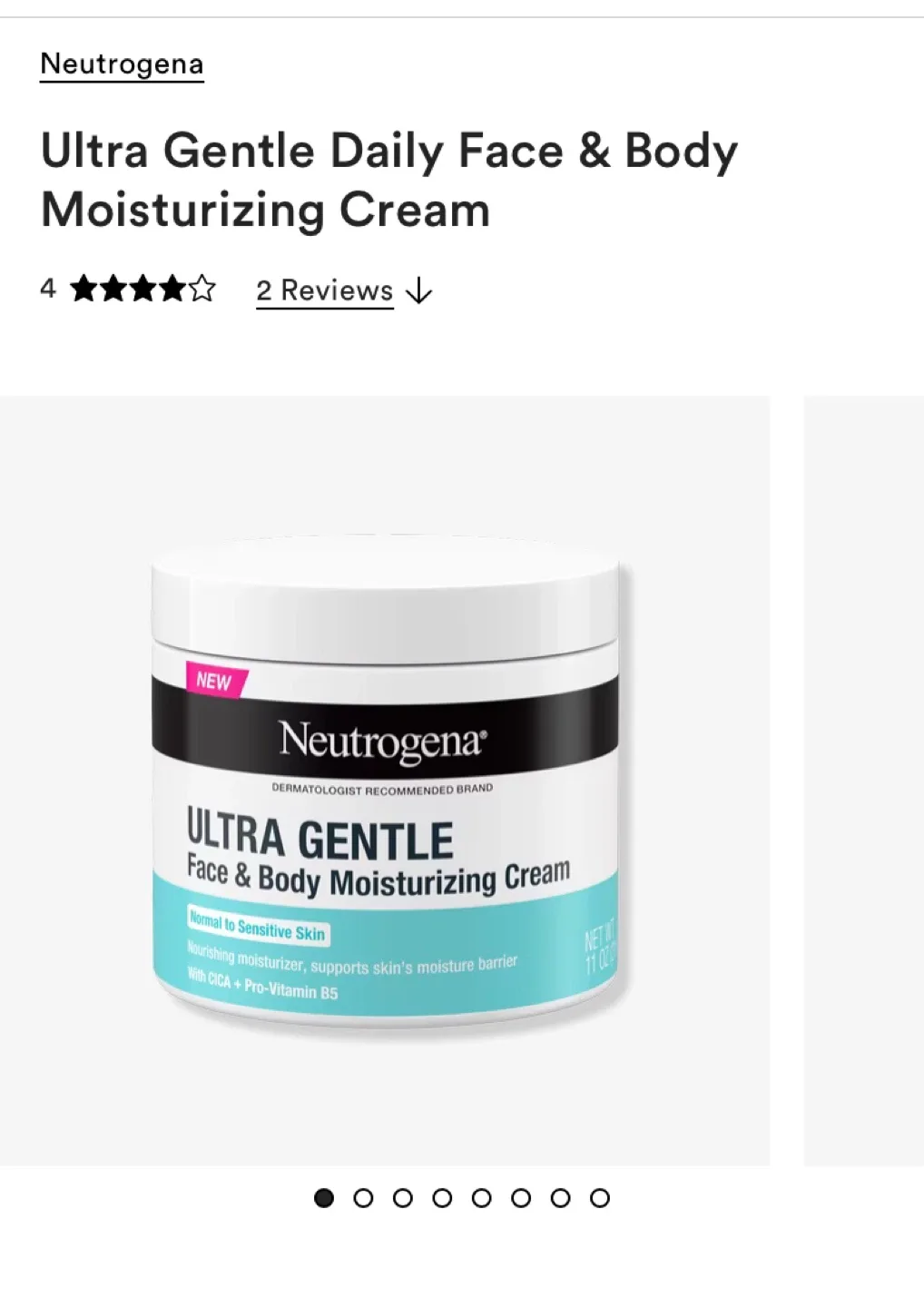 Neutrogena Ultra Gentle Face & Body Moisturizing Cream thumbnail