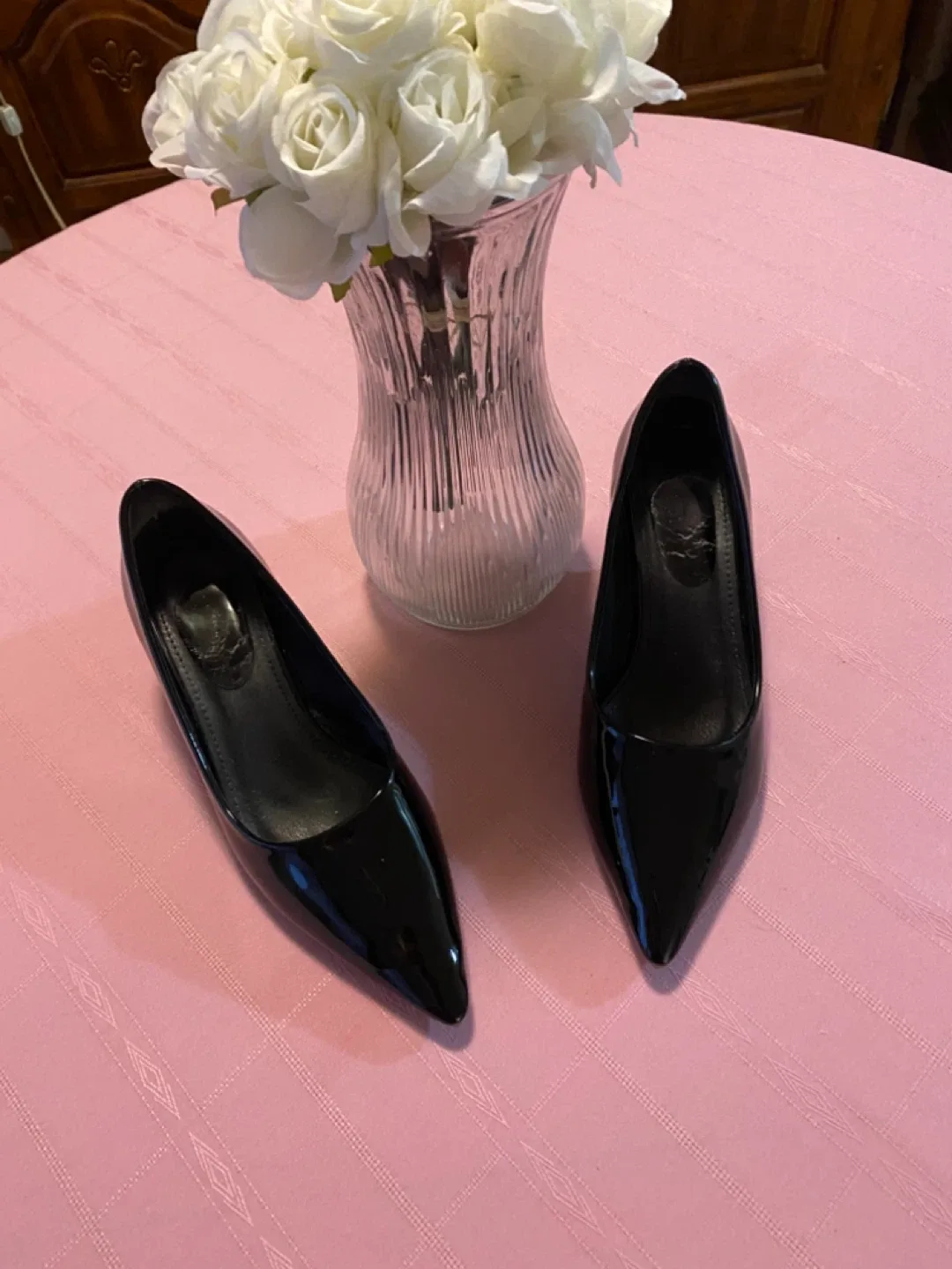 Tory Burch Black Patent Leather Heels, Size 8 thumbnail