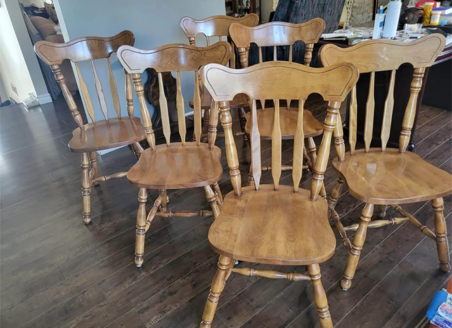 Set of 6 Solid Wood Dining Chairs - photo 2