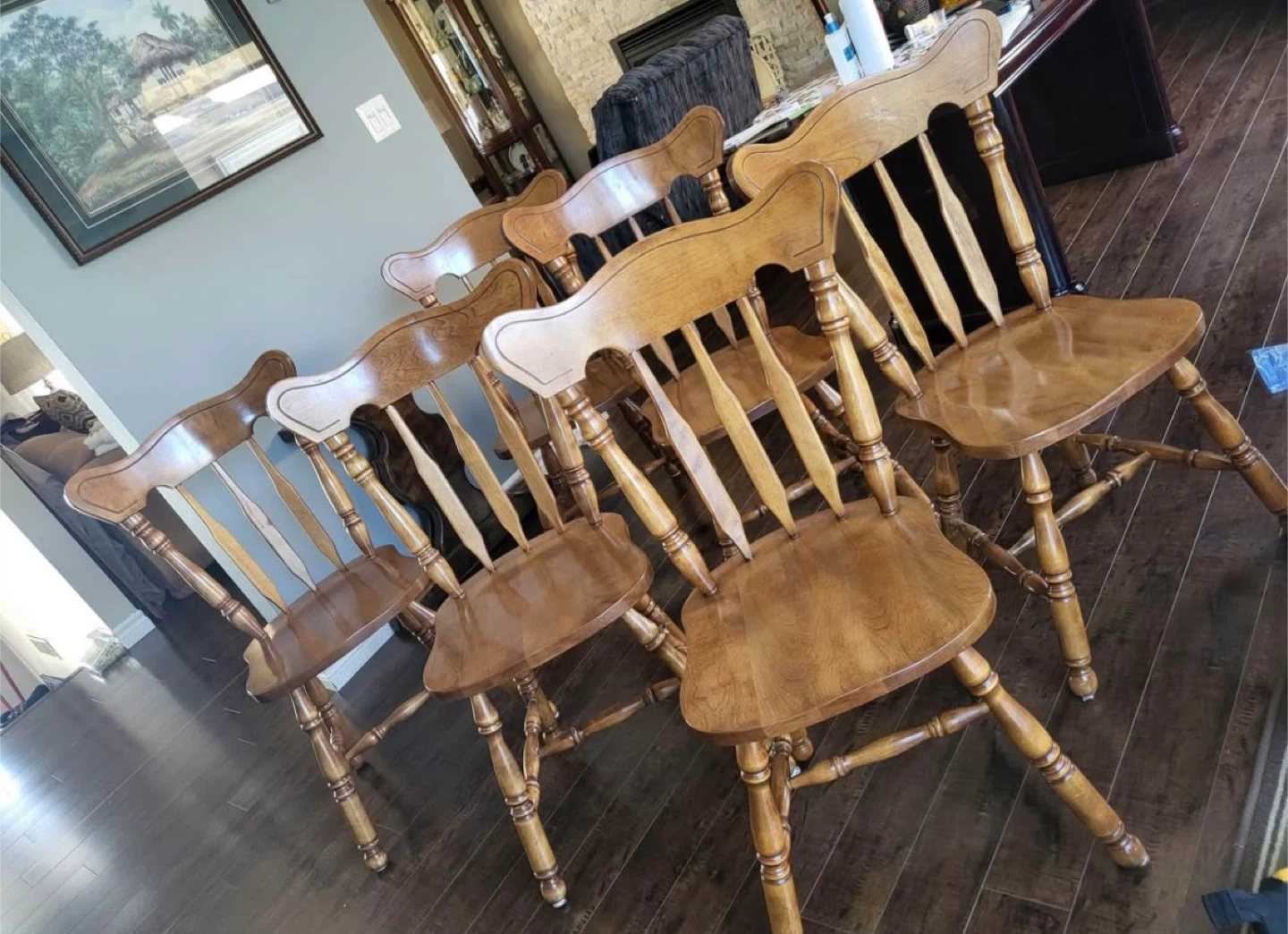 Set of 6 Solid Wood Dining Chairs