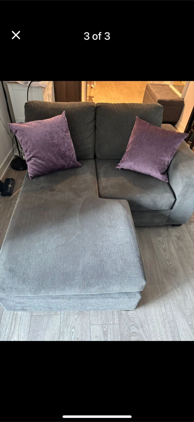 Charlotte 4-Piece Sectional with Right-Facing Chaise - Pewter - photo 3