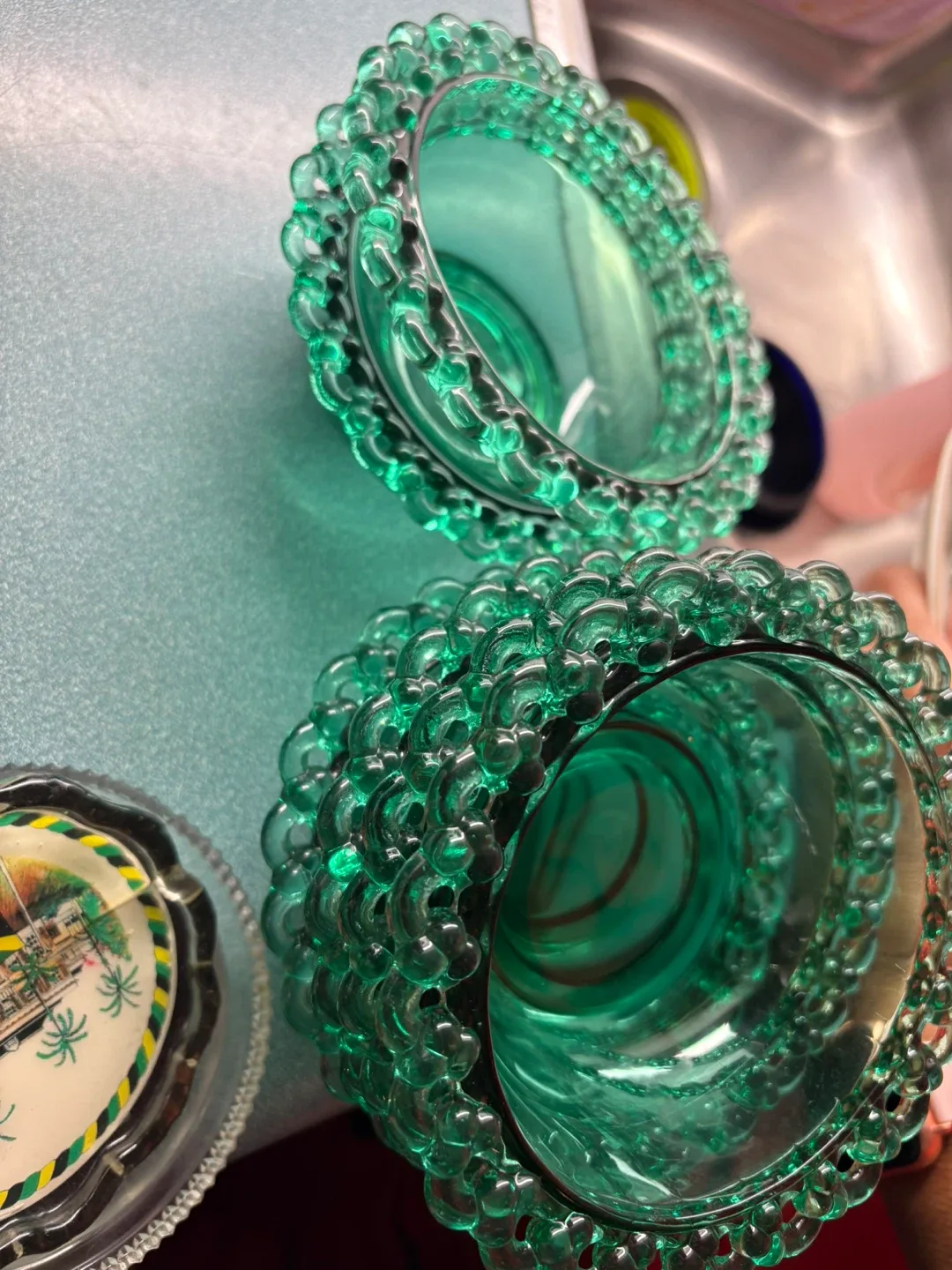 Green Glass Holders (6) thumbnail